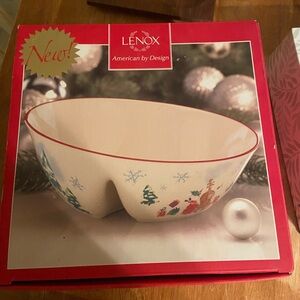 Lenox Holiday Inspiration divided angle bowl! New in Box Great gift!!
